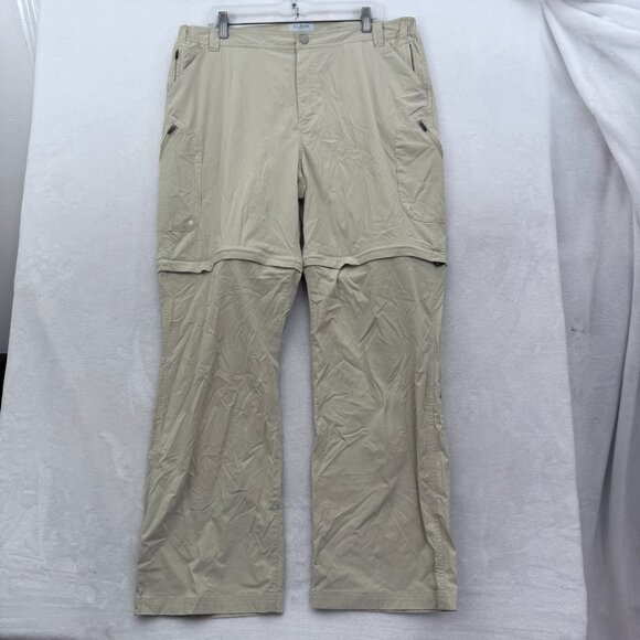 LL Bean Cargo Pants Mens XL 36x30 Beige Convertible Hiking Performance Stretch - Picture 1 of 14